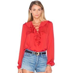 L’Academie ruffle boho blouse